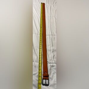 New Tan Leather Belt with Black Buckle. Size 40 for 38” waist. Handmade in USA